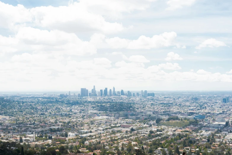 an aerial s of the city from a hill