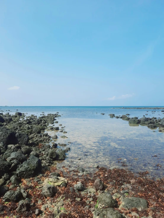 the ocean view is clear and blue sky