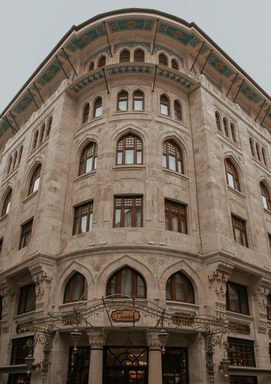 the architecture of an apartment building is beautifully decorated