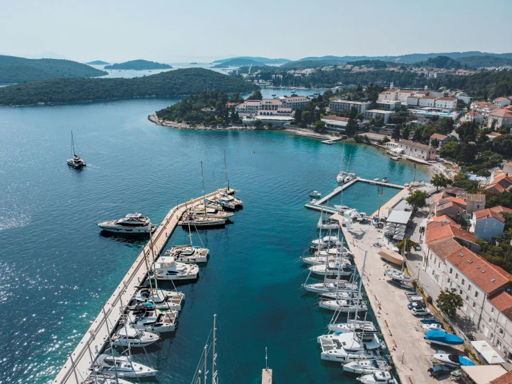 a harbor filled with lots of water and docked boats