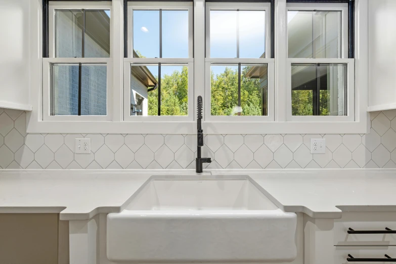 an open window over a white sink in a bathroom