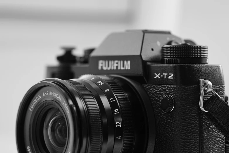 a black and white po of a camera