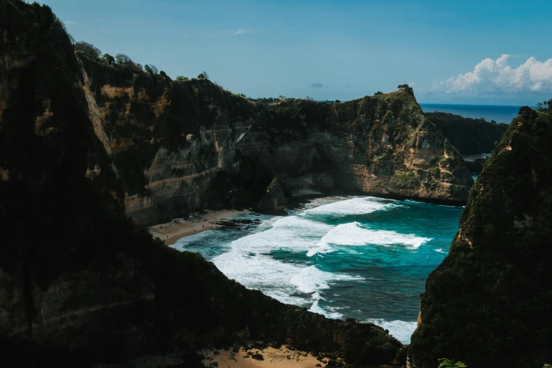 a picture taken from an overlook point on the cliff face