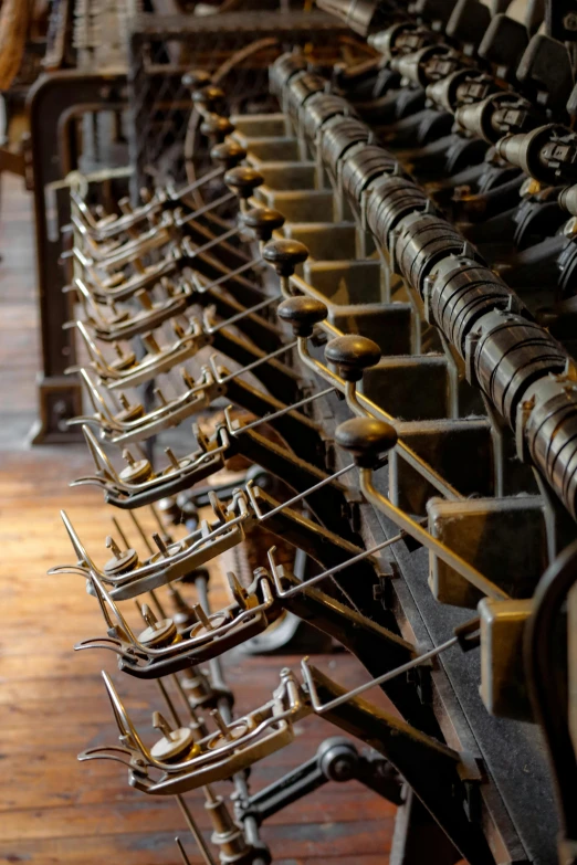 a bunch of typewriters in a big room