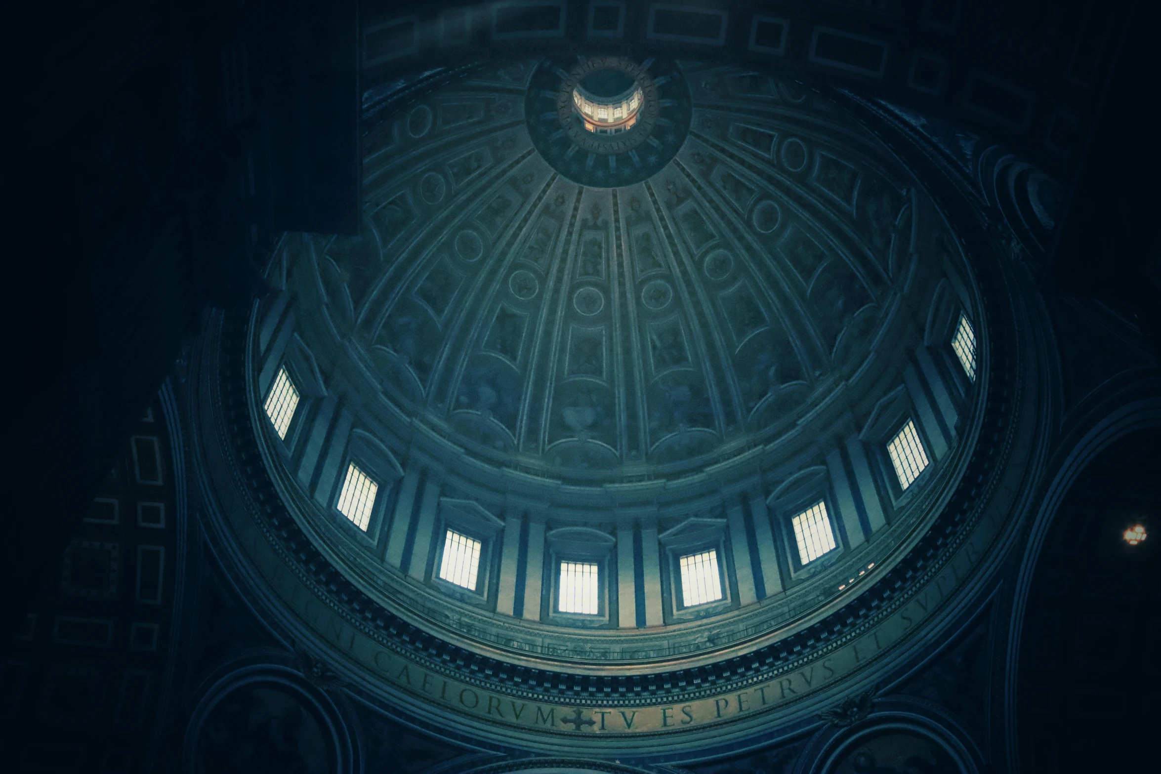 looking up at the ceiling of an ornate building