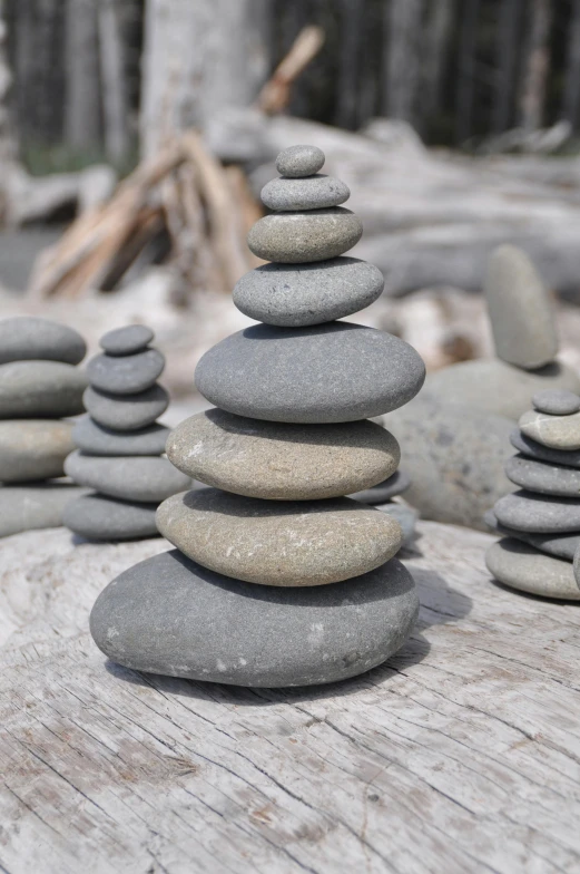 the balance scale of rocks is balancing each other
