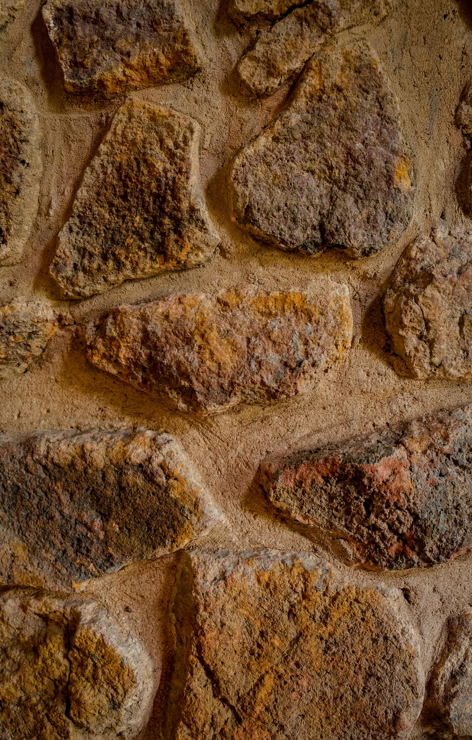 a brown brick wall with an animal's paw prints on it