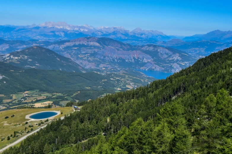 a view of a mountain valley from a high viewpoint