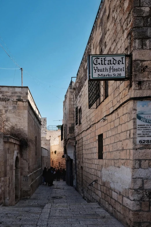 there is a cobblestone street in the old city