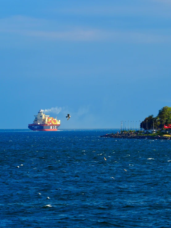 a ship on top of a body of water