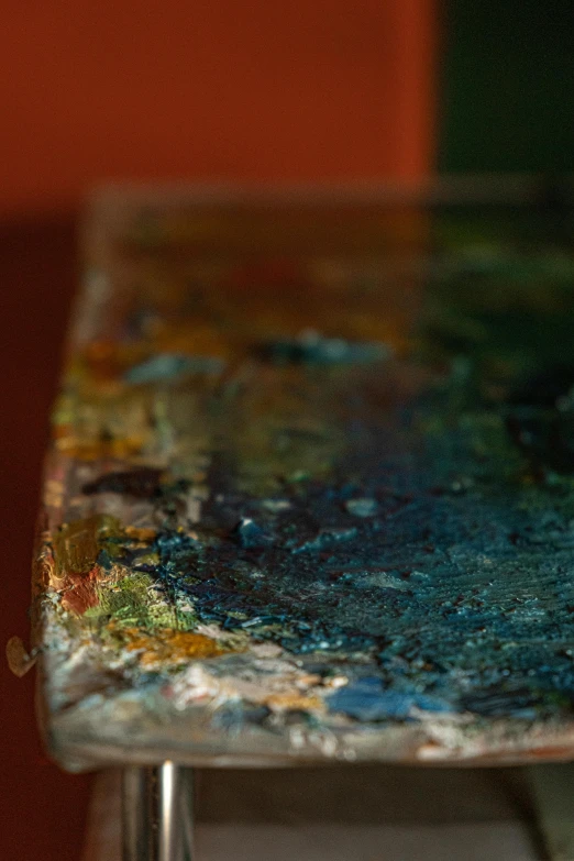 a piece of art on top of a metal table