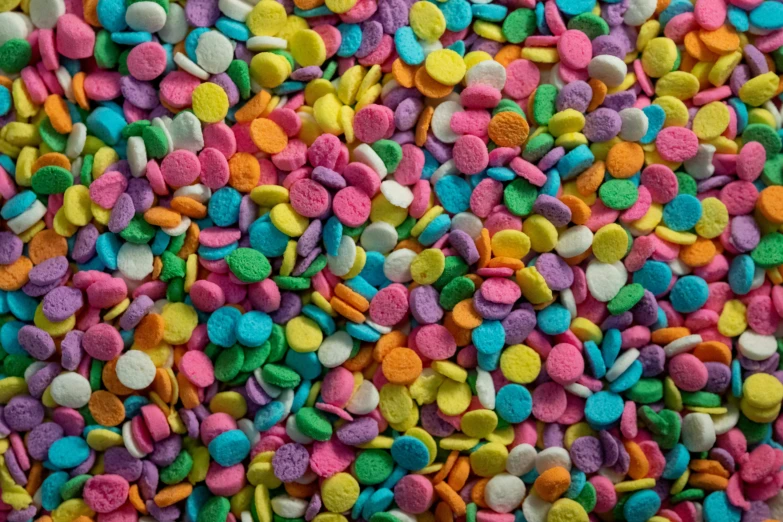 colored candies mixed in a bowl for confetti