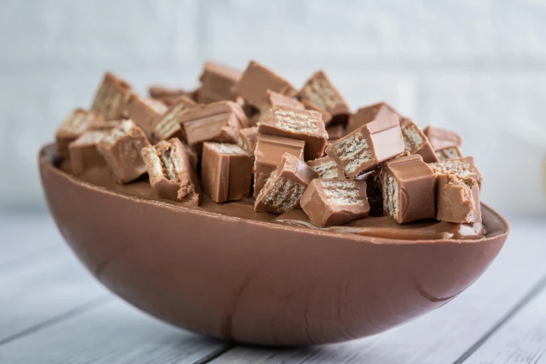 pieces of cake sitting in a small bowl