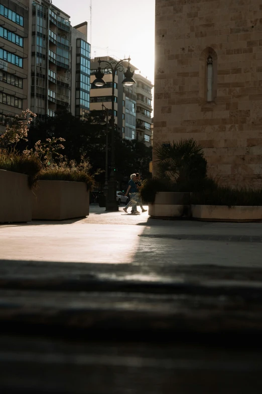 the man is riding his skateboard in the park