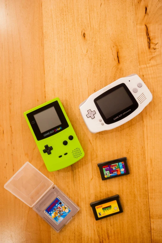 a group of games on a wooden table