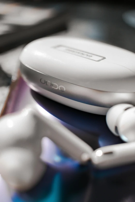 a closeup of the earphones on top of a desk