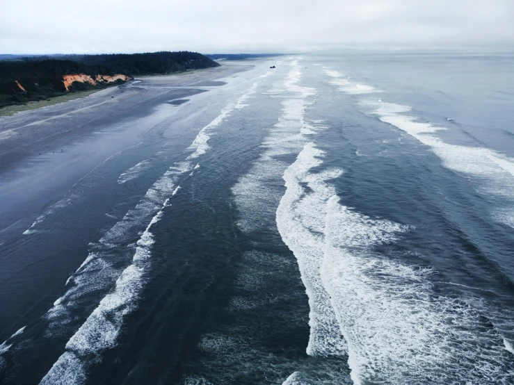 a large body of water sitting next to a beach