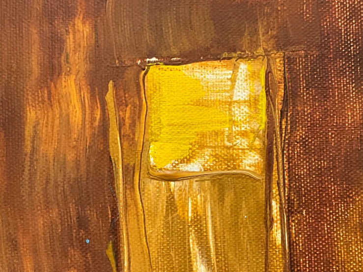 an abstract painting of a yellow window