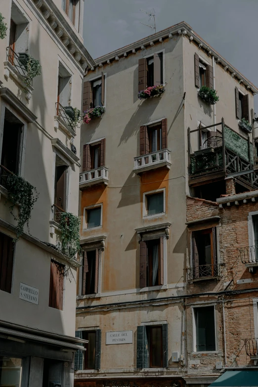 some building that are very old and have balconies on them