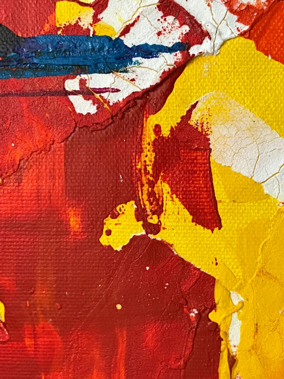 a close up picture of an abstract painting with paint strokes