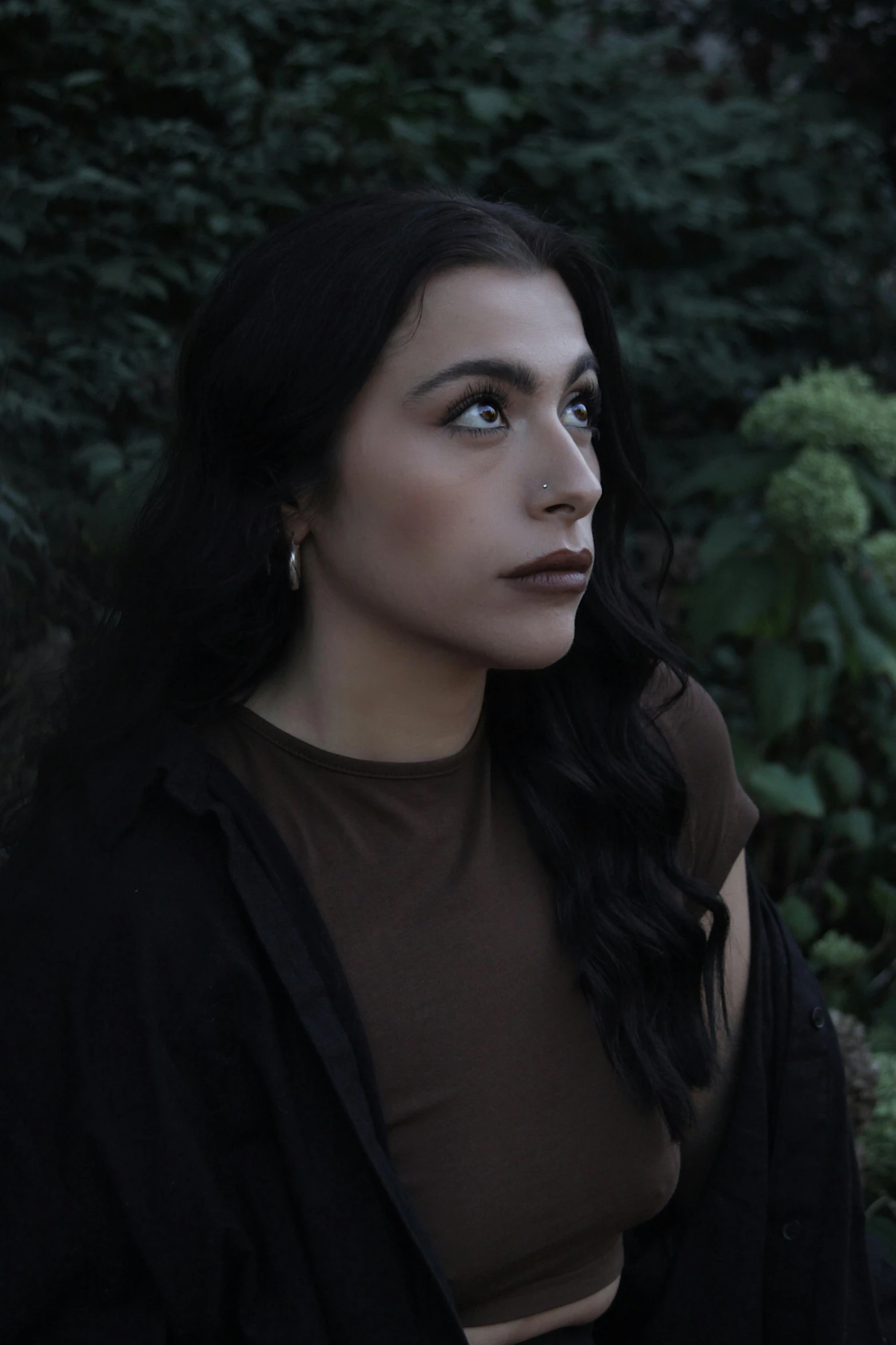 a close up s of a woman with dark hair