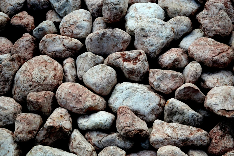 a bunch of rocks that are stacked up in order to be filled with water