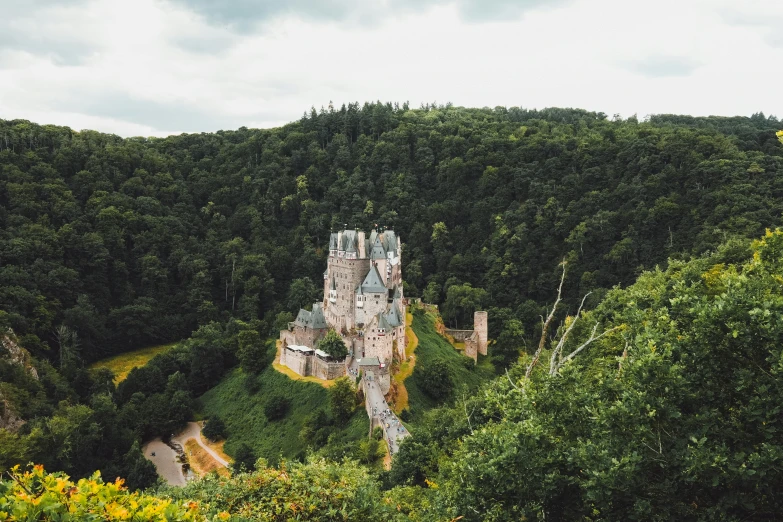 an image of a castle in the woods