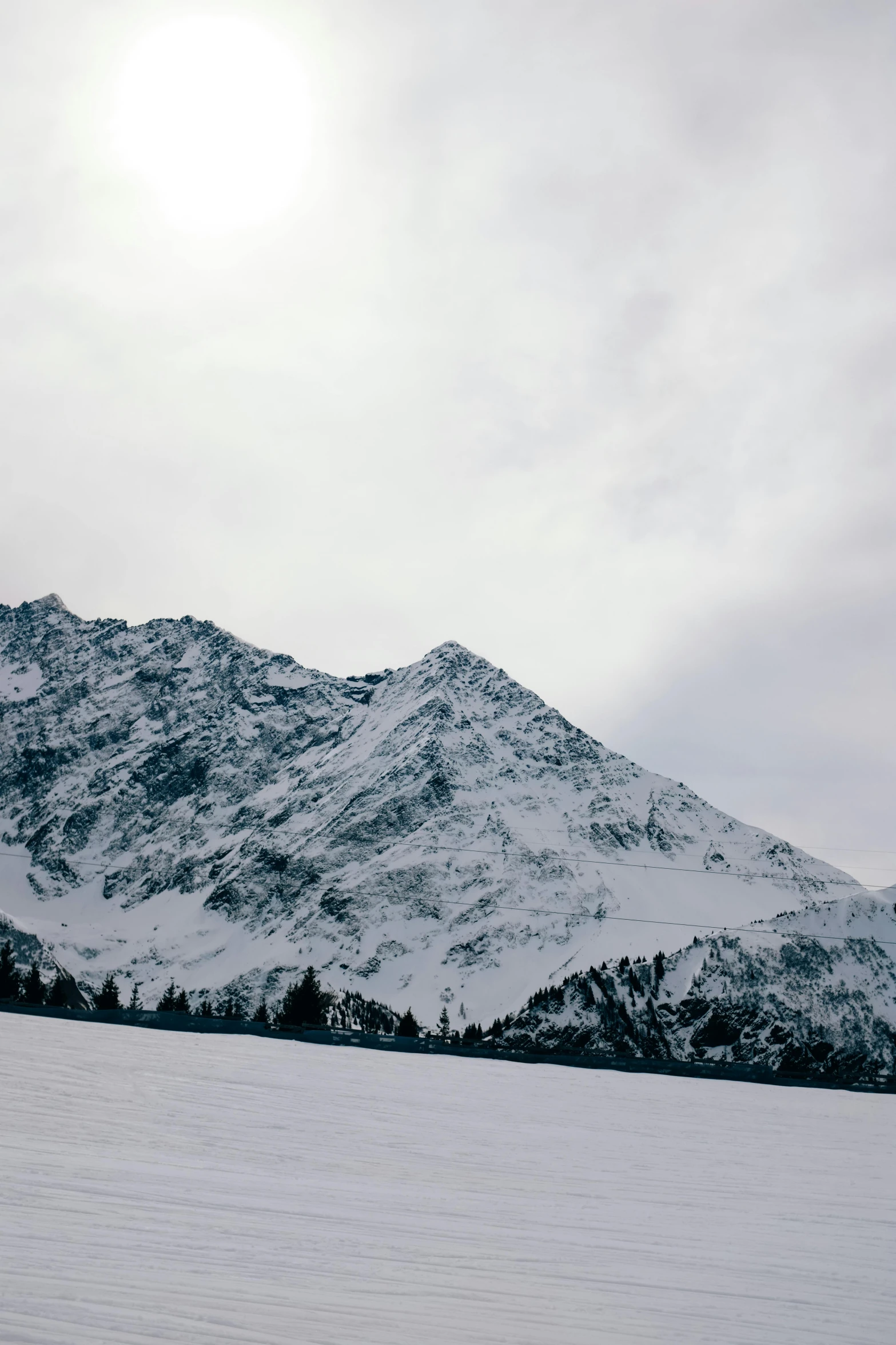 a snow covered hill with trees on it