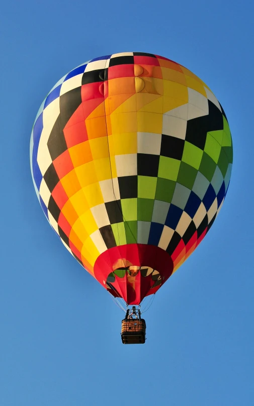 an up close view of a multicolored  air balloon