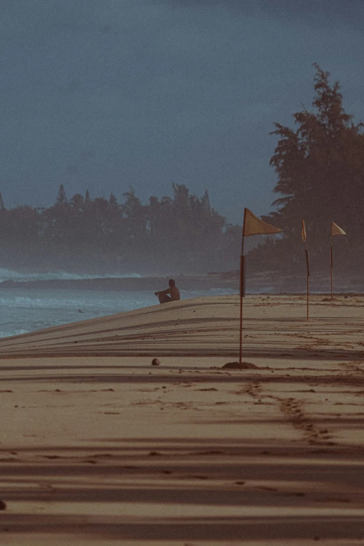 a beach with lots of sand on it