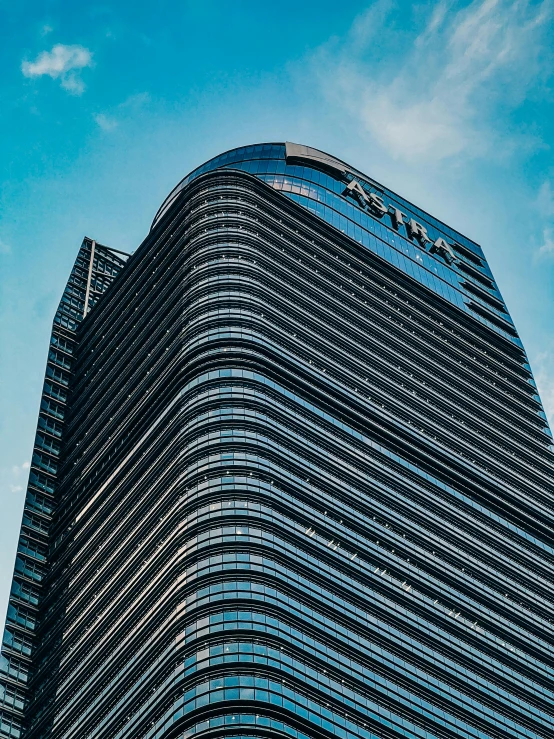 the top of the building, facing up to the sky