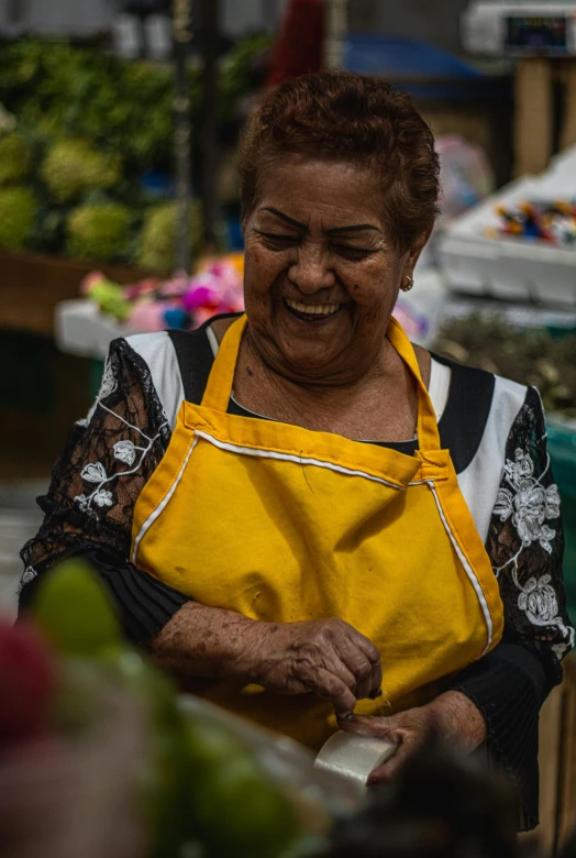 the woman is dressed up as she smiles