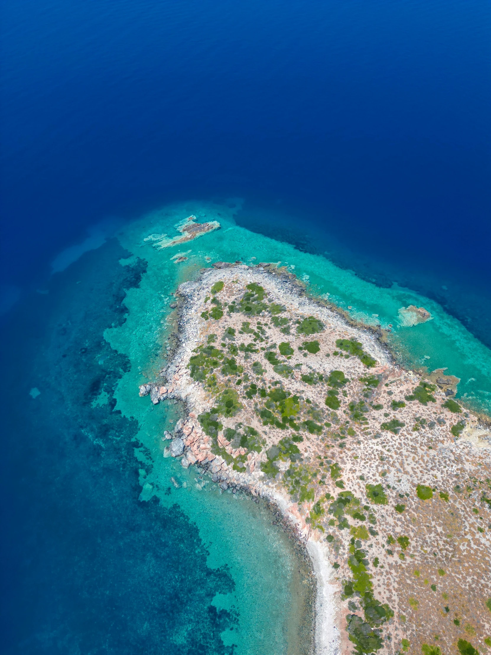 an aerial view of the water from above