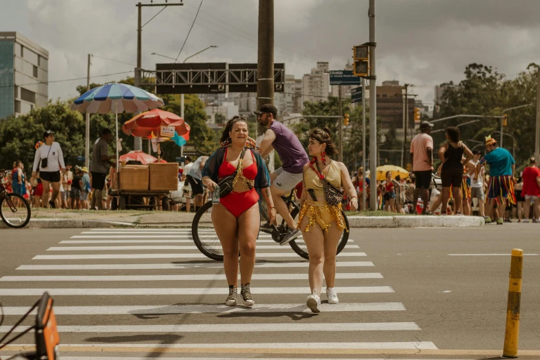 some people are crossing the street together