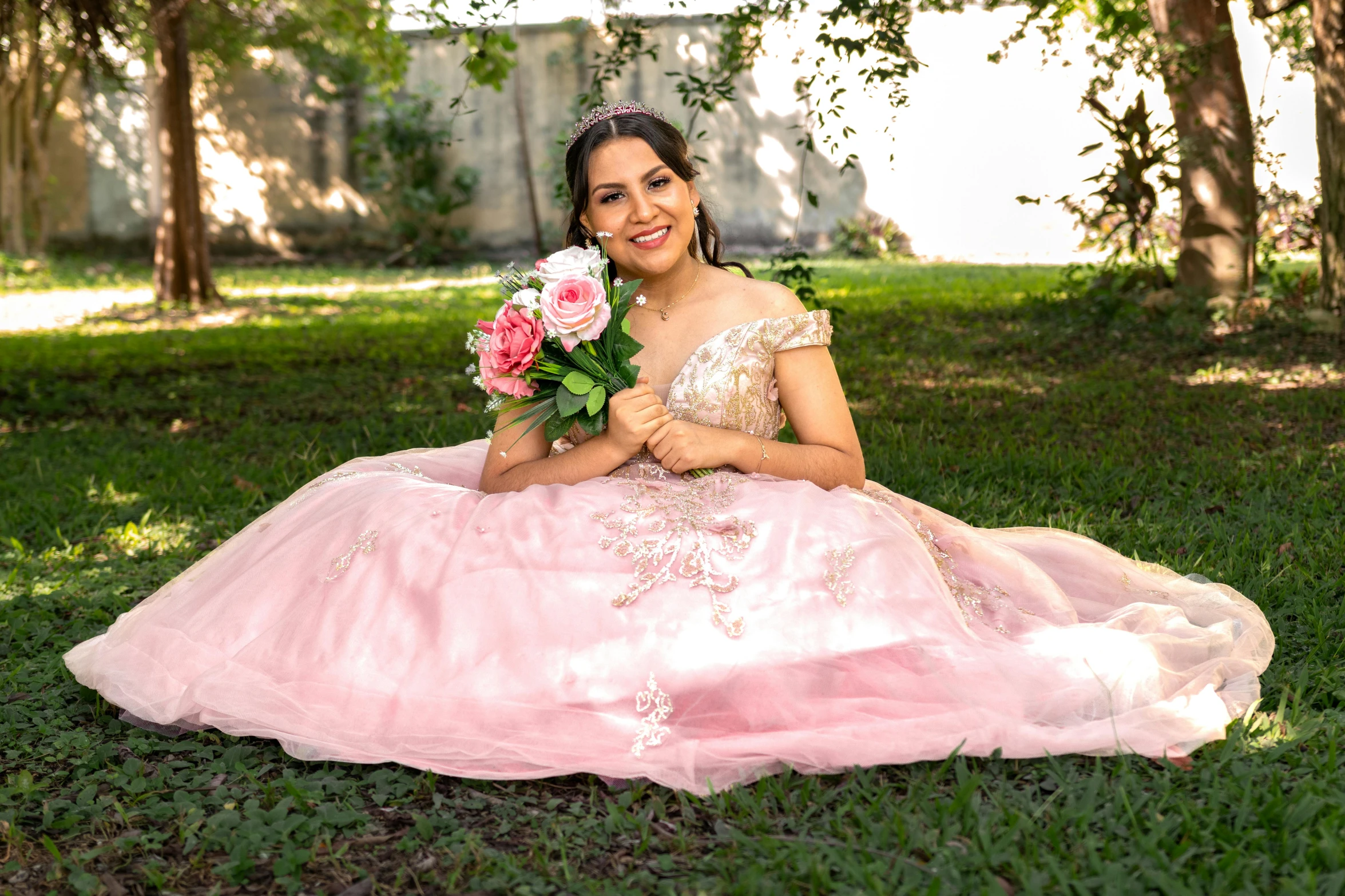 an image of a woman in a pink gown