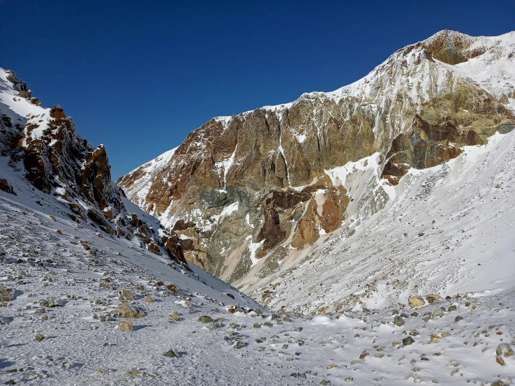 a snowy mountain with some very tall mountains