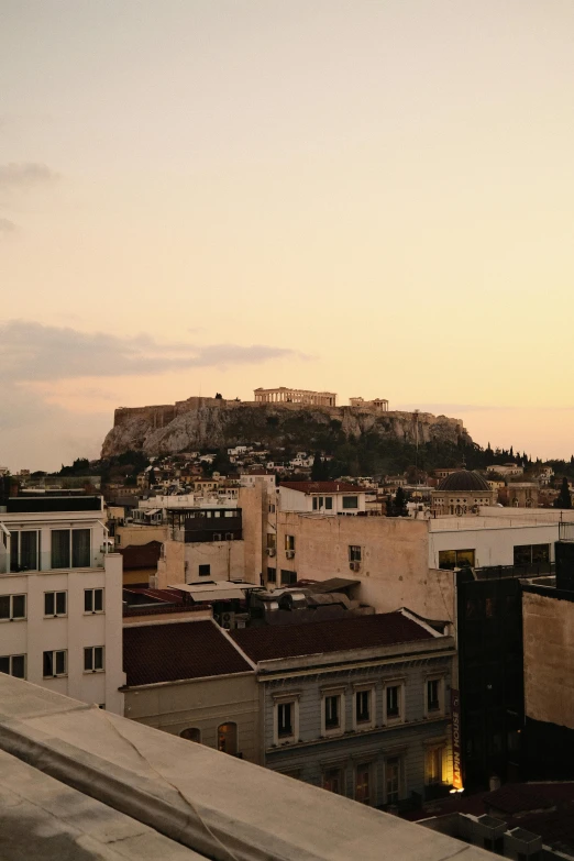 a picture of a city skyline at dusk