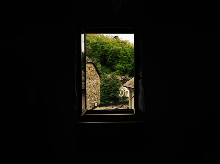 the outside of a window showing the view