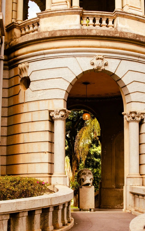 a small stone arch in the middle of a building