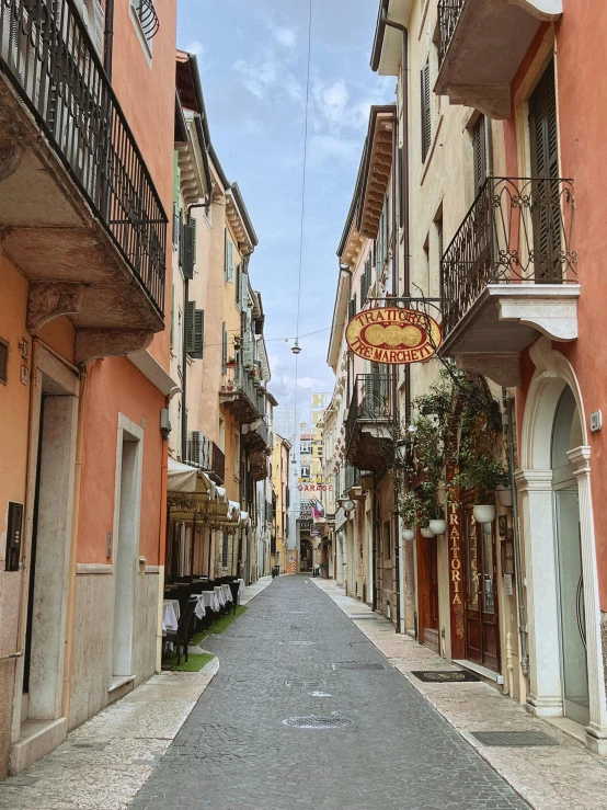 an old european town lined with houses and shops