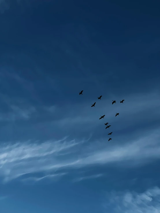 planes are in formation with some clouds in the air