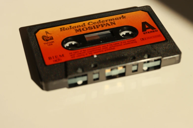 a cassette tape recorder with the words robbad corfenk mosttan