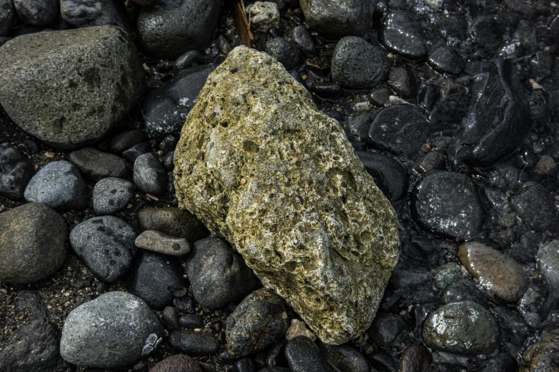 rocks, rocks, gravel and grass are laying on the ground