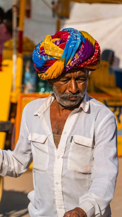 a man with a turban on his head