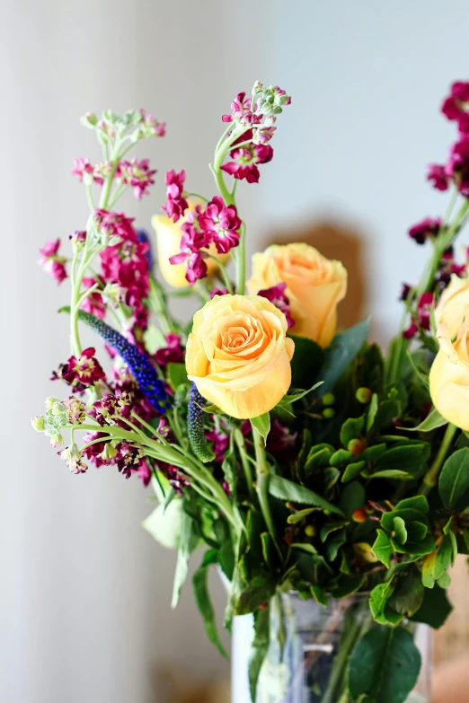 the flowers are in the vase on the table