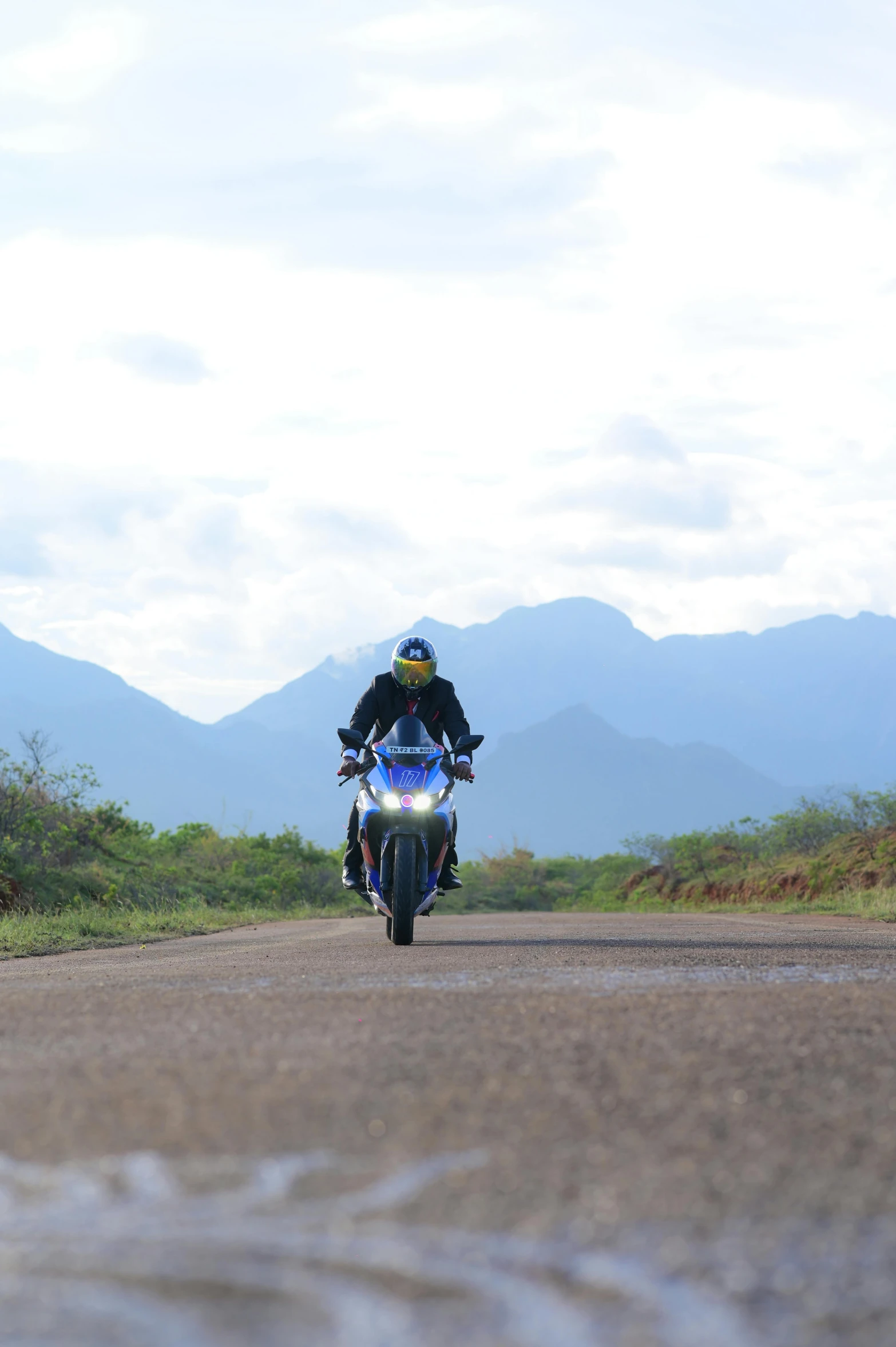 a person on a motorcycle making a turn