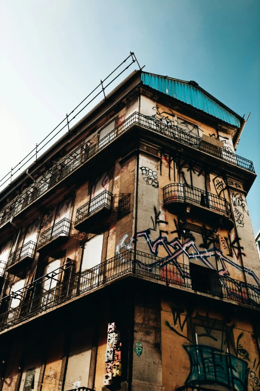 a building with balconies on the sides