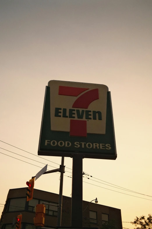 the sign for an effenr 7 restaurant on the side of the road