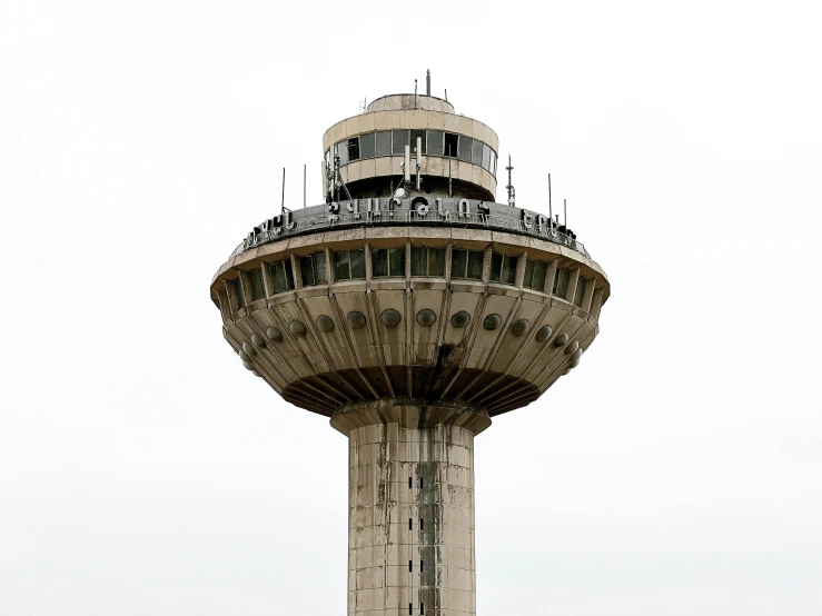 the side view of the control tower looking up