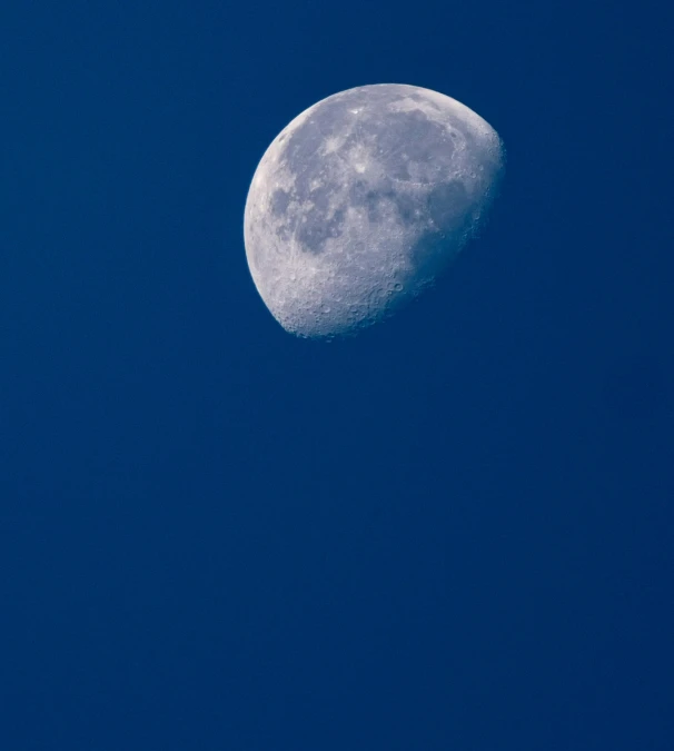 a plane flies in front of the moon in the blue sky